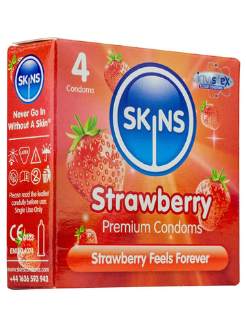 Skins (UK) Condoms 4 Pack - Strawberry